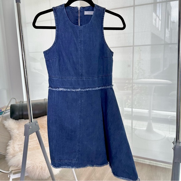 N/Nicholas Denim Side Flare Dress Sleeveless Asymmetrical Mini Size 2 (XS-S) - Picture 7 of 14